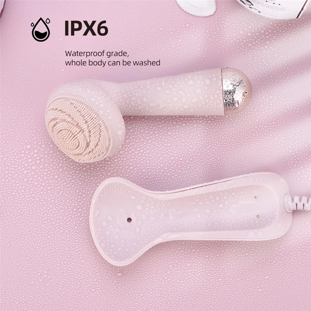 Electric Silicone Facial Brush — Roller & Vibration IPX-6