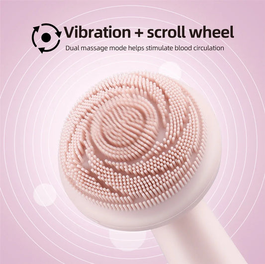 Electric Silicone Facial Brush — Roller & Vibration IPX-6