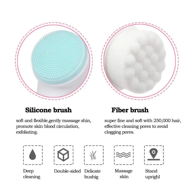 3D Double-Sided Silicone Facial Brush — Deep Cleanse