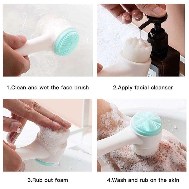 3D Double-Sided Silicone Facial Brush — Deep Cleanse