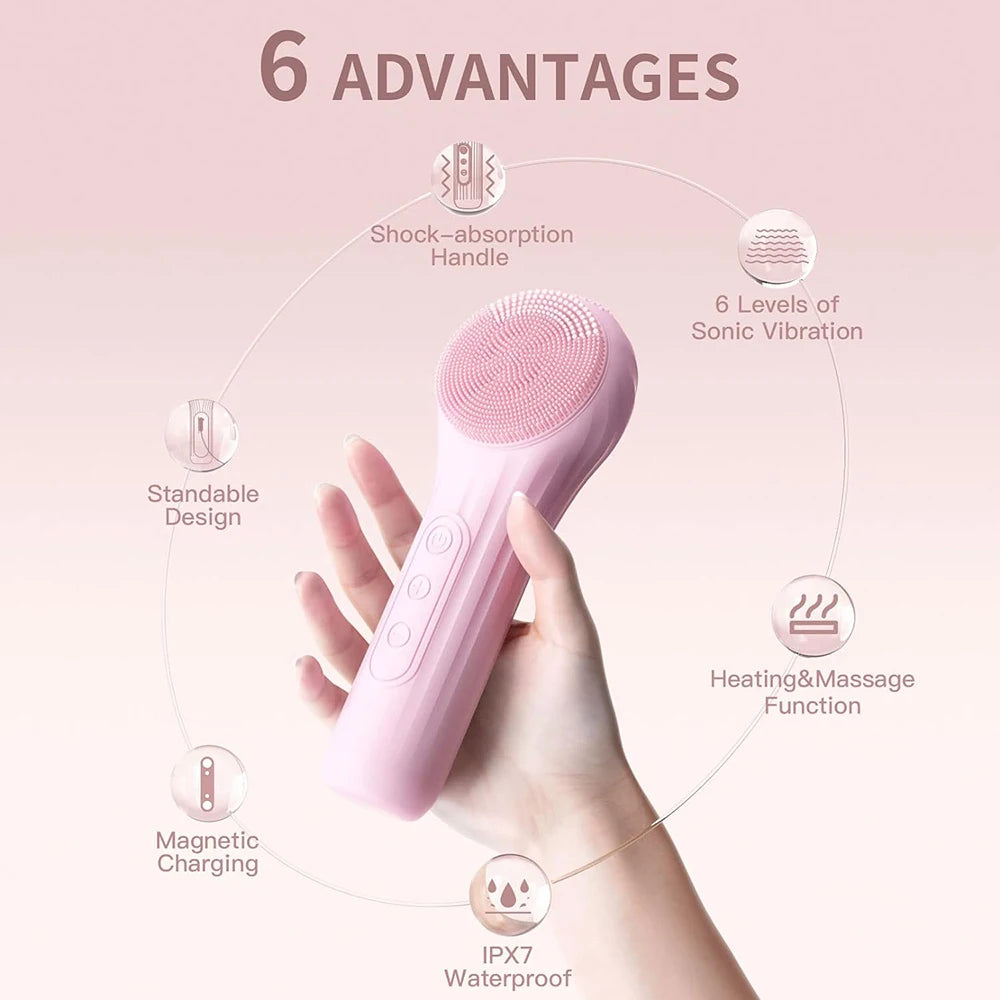Sonic Facial Cleansing Brush — IPX-7 Waterproof