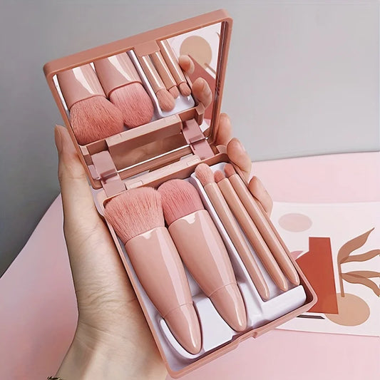 5-Piece Portable Makeup Brush Set — Travel Kit